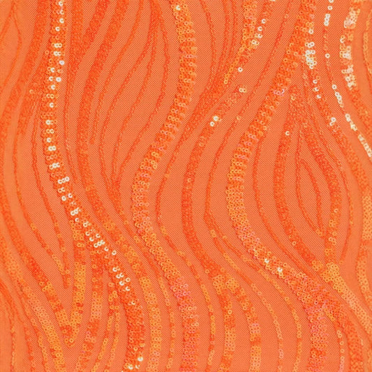 Fashionable And Sexy Sequin-strapped Orange Bodycon Mini Skirt For Women