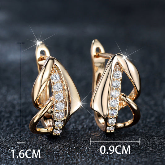 Round White Diamond Arrow Minimalist Niche Light Luxury Ear Clip