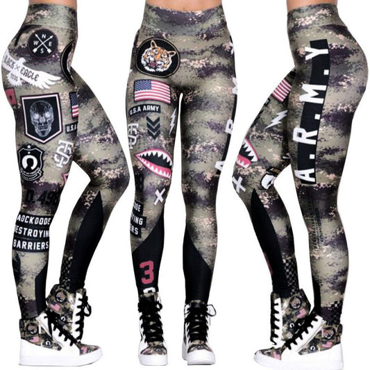 Printed Gym and Yoga Fitness Leggings for Women