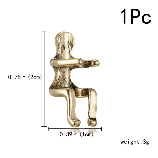 1PC Gold Color Silver Color Figure Shaped Earrings Ear Clip