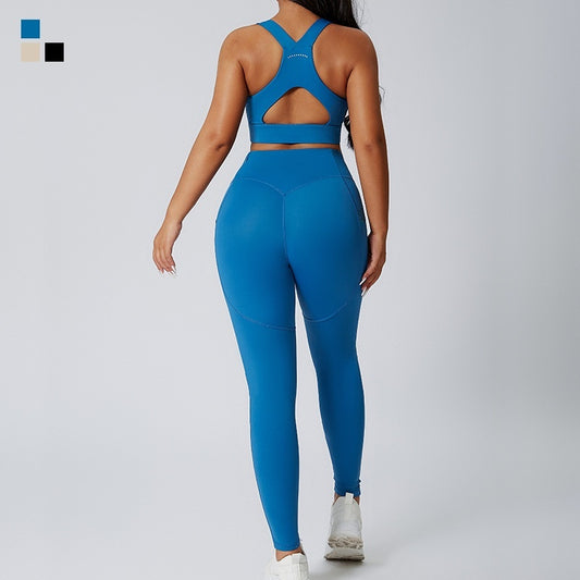 Solid Color Yoga and Gym 2 Piece Exercise Suit