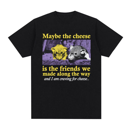 Men's Cotton Casual Loose Printed Short Sleeved T-Shirt