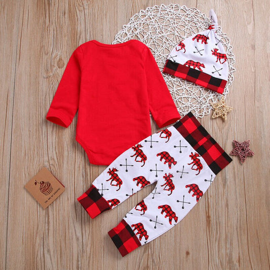 0 - 18 Months My First Christmas Letter Romper 2PCS Set