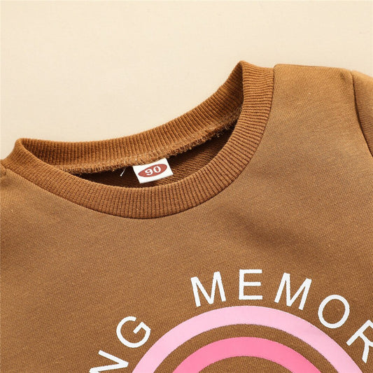 1 - 6 Years Kids Long Sleeve Rainbow Print Hoodie Sweatershirt