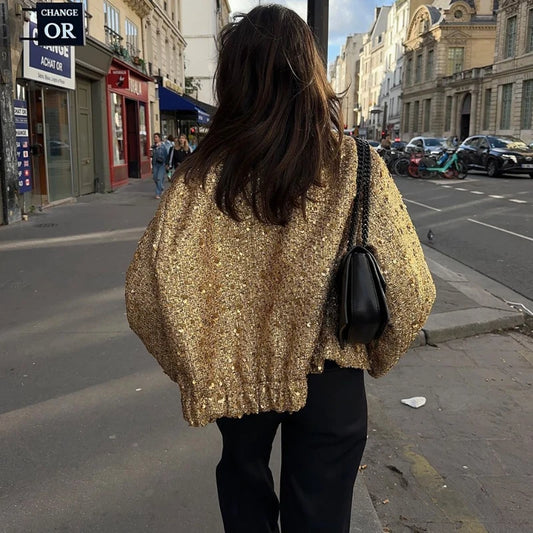 Snap Button Long Sleeve Luxury Women's Jacket