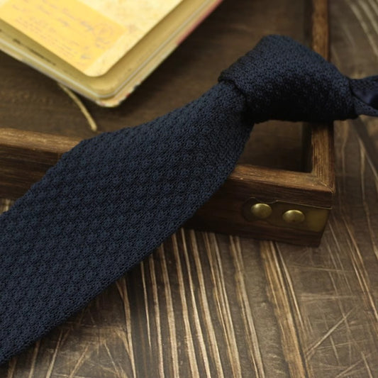 Narrow Woolen College Style Knitted Tie