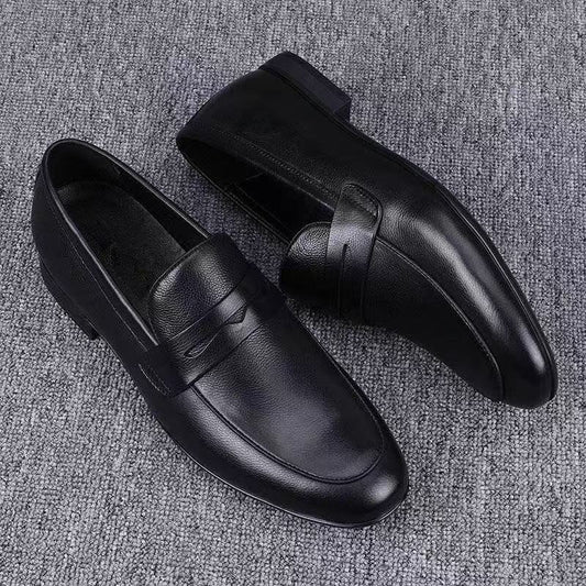 Mens Casual Breathable Leather Shoes With Soft Soles